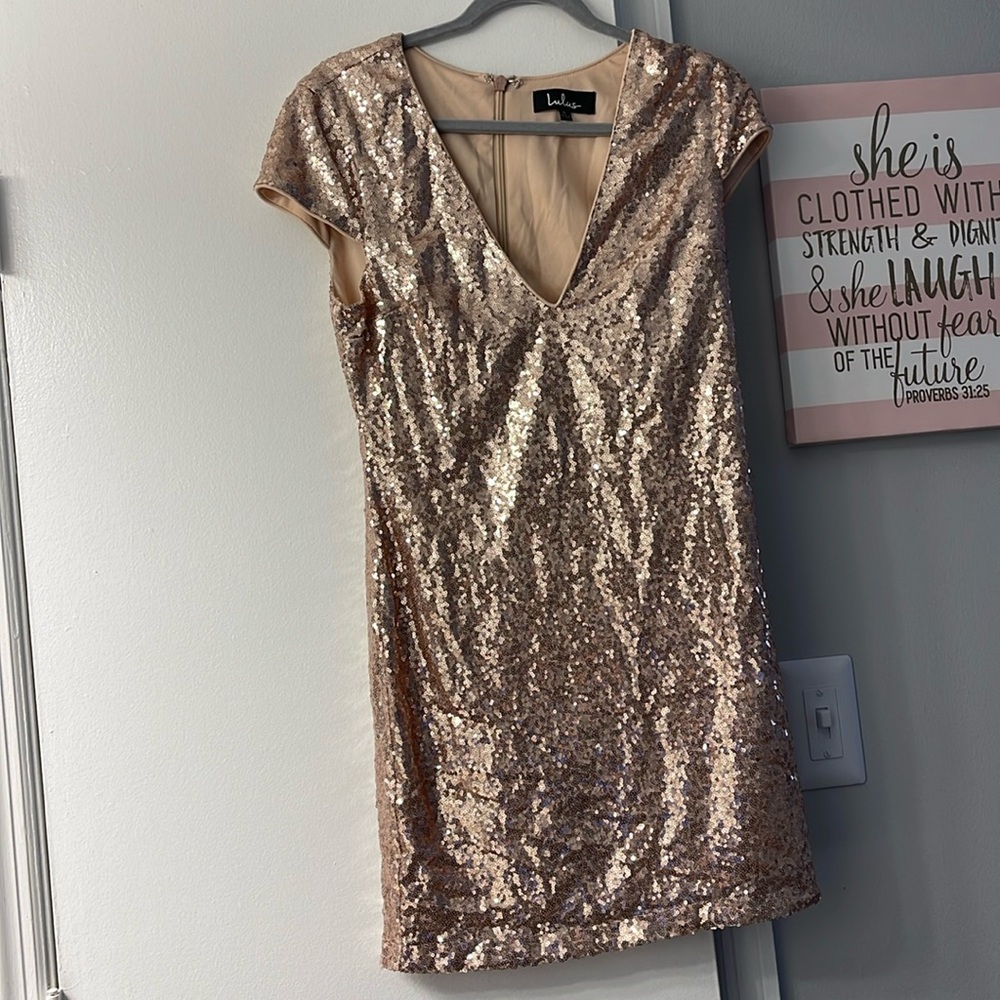 lulus sequin short sleeve dress